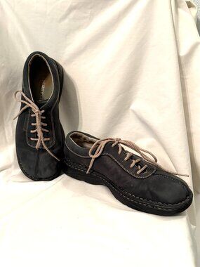 Merrell World Summit Shoes Mens 9 Blue Navy Leather Lace Up Walking Comfort